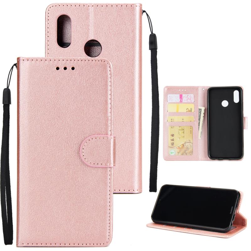 For HUAWEI Nova 3i/Y5 2019 PU Leather Protective Phone Case with 3 Cards Slots Bracket