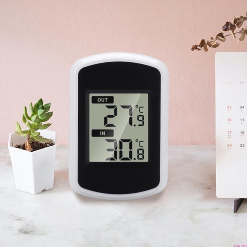 Nástěnný bezdrátový vnitřní a venkovní teploměr digitální snadno čitelný měřič pro domácí ložnici a kancelářský monitor
