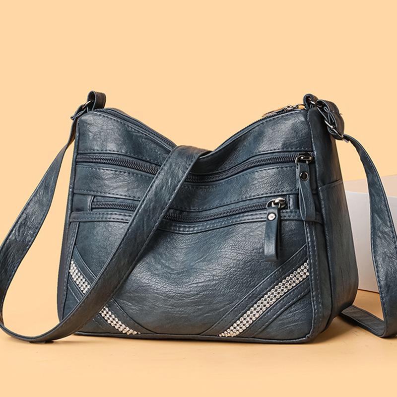 New Fashion Women's Bag Multi-layer Mother-in-law Bag Retro Large-capacity Shoulder Messenger Bag