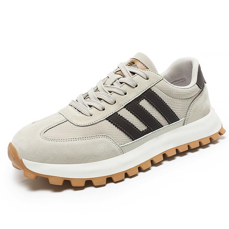 Herrskor sommar mångsidiga flip-flops sport casual Forrest Gump-skor läder retro plattform pappa trendiga skor herr