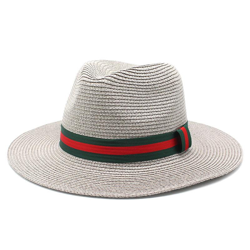 Protection Solaire Ombre Extérieure Chapeau Panama Bord Plat Vintage Jazz Haut-de-Forme Chapeaux de Paille Homme et Femme