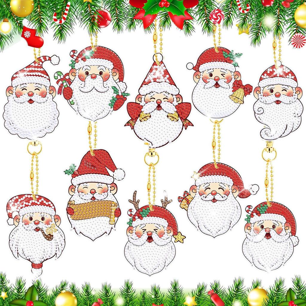 New Diy Diamond Painting Keychain Handmade Acrylic Pendant Jewelry Christmas Single-Sided Diamond Decoration Diamond Painting
