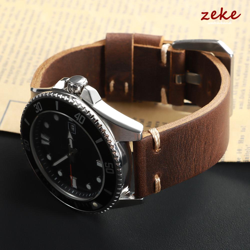 Handmade Stitching Cowhide Watch Strap Vintage Business Watchband 18mm 20mm 22mm 24mm 26mm Soft Leather Strap Men's Bracelet