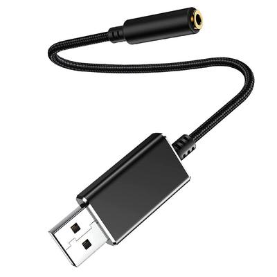 USB To 3.5mm Audio Cable for Sound Cards: USB Port To 3-pole (TRS) 4-pole (TRRS) Audio Interface Adapter. Compatible with WindowsVistaXP, Mac OSX,
