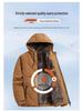 Men's Mid-Length Hooded Winter Coat with Velvet Lining for Middle-Aged and Elderly