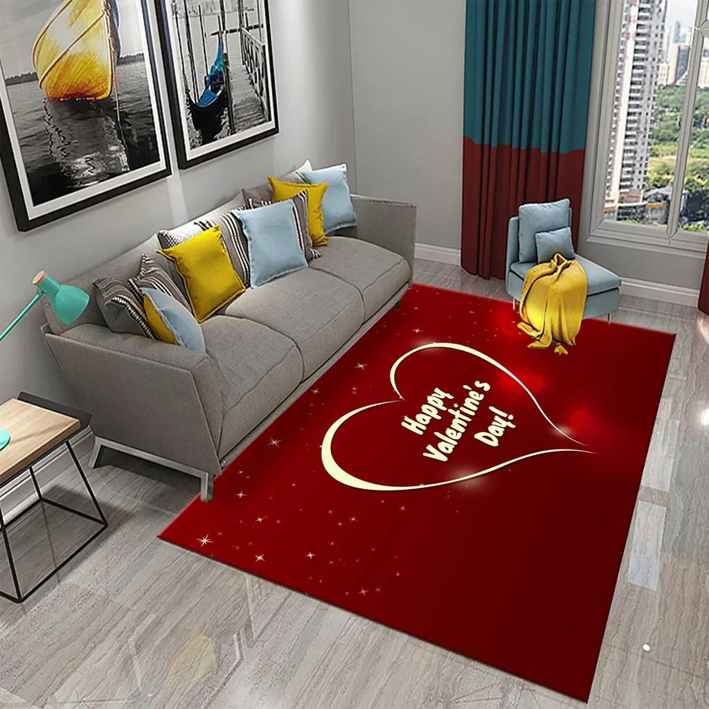 Mother's Day Happy Carpet Romantic Warm Rugs Living Room Bedroom Rug Heart Carpet Baby Girl Soft Play Floor Mat Kitchen Parlor