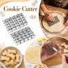 Stainless Steel 25-Grid Mini Fish Bone Shaped Cookie Cutter Biscuit Mold Embossing Tool for Baking and Pastry Making