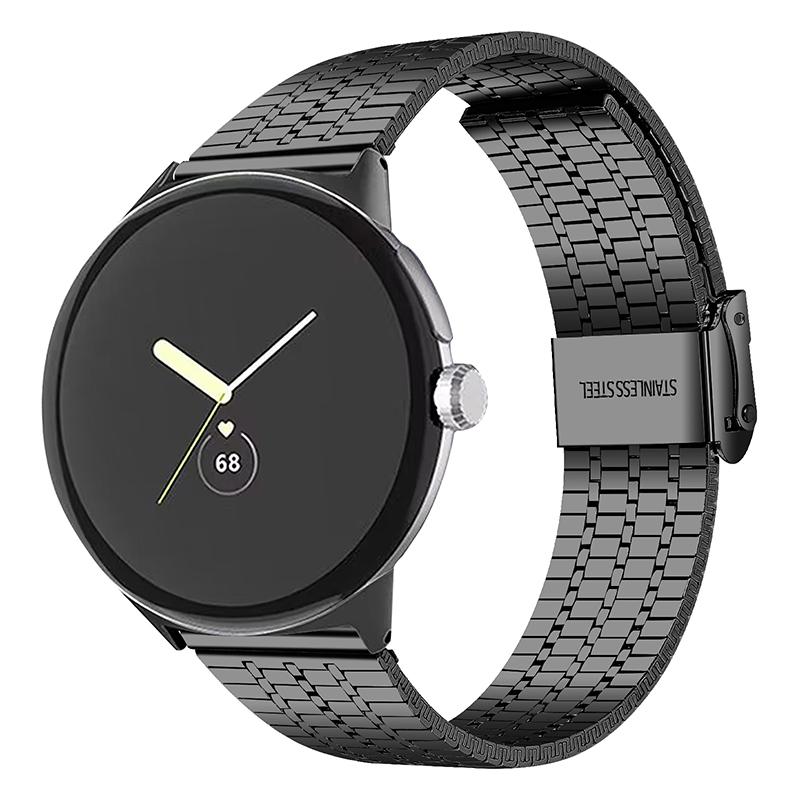 

Metal Watch Strap for Google Pixel Watch 3 41mm/Watch 2/Pixel Watch Dual Buckle Design Watch Band Black