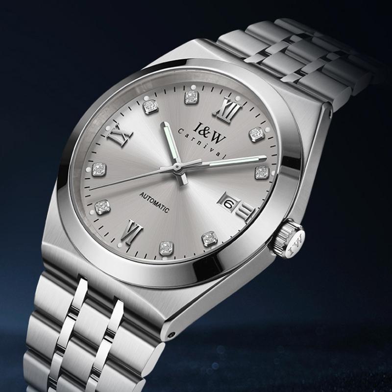 IW Grey Automatic Watch Men MIYOTA Mechanical Movement Wristwatches Sapphire Glass Stainless Steel Waterproof Luxury Watch Reloj