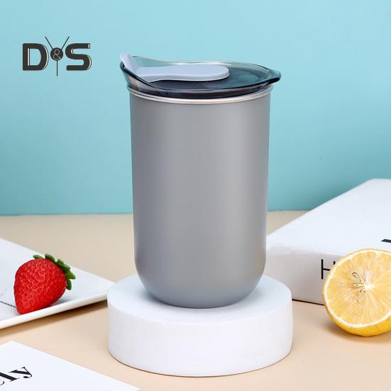 Water Cup 300ml Ergonomic Milk Cup Comfortable Grip Double-Layer Coffee Cup Tooth Brushing Cup Mouthwash Cup Multifunctional Mixing Cup