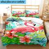 Flamingo im tropischen Paradies 3-teilige Bettwäsche, inklusive 1 Bettbezug und 2 Kissenbezügen. Perfekt für Weihnachten, ideal für Schlafzimmer, Wohnheim