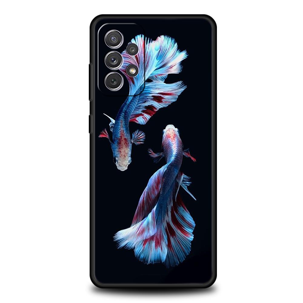 Cute Fish Phone Case for Samsung Galaxy A15 A14 A25 A54 A34 A51 A71 A73 A32 A52 A52S A11 A21S A31 A41 5G Soft Shell Capas Bags