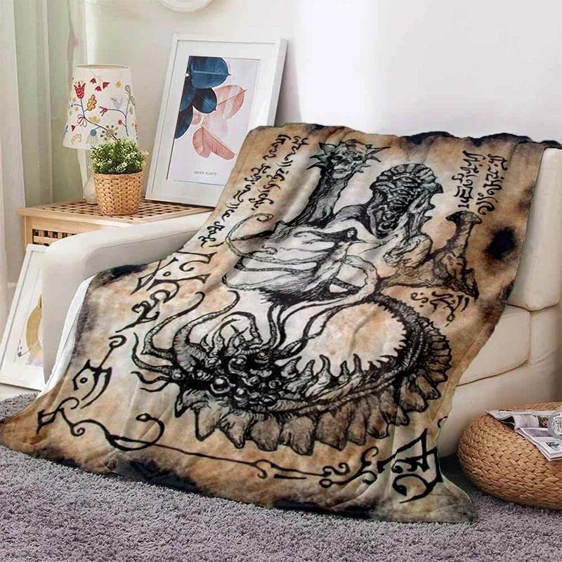 Cthulhu Sofa Kasur Mewah Lembut Mitologi Selimut Tipis Piknik Lempar  Penutup Selimut Gedruckt Bettdecke Geschenk