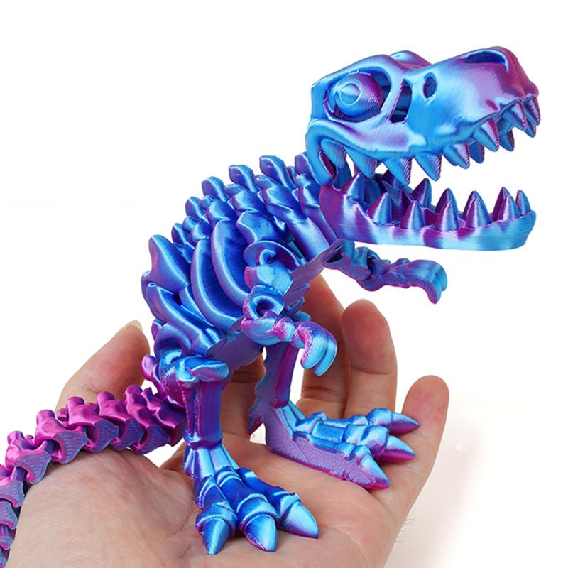 3D Printed Dragon Set Crafts Model Decoration Fidget Toy Rotatable Tyrannosaurus Rex Skeleton Dinosaur Gift For Kids Birthdays