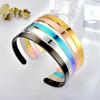 1 Pcs Simple Classic 6MM Width Titanium Bangle Black Gold Silver Color for Women Cuff Bracelets Men Women Openning Bangles