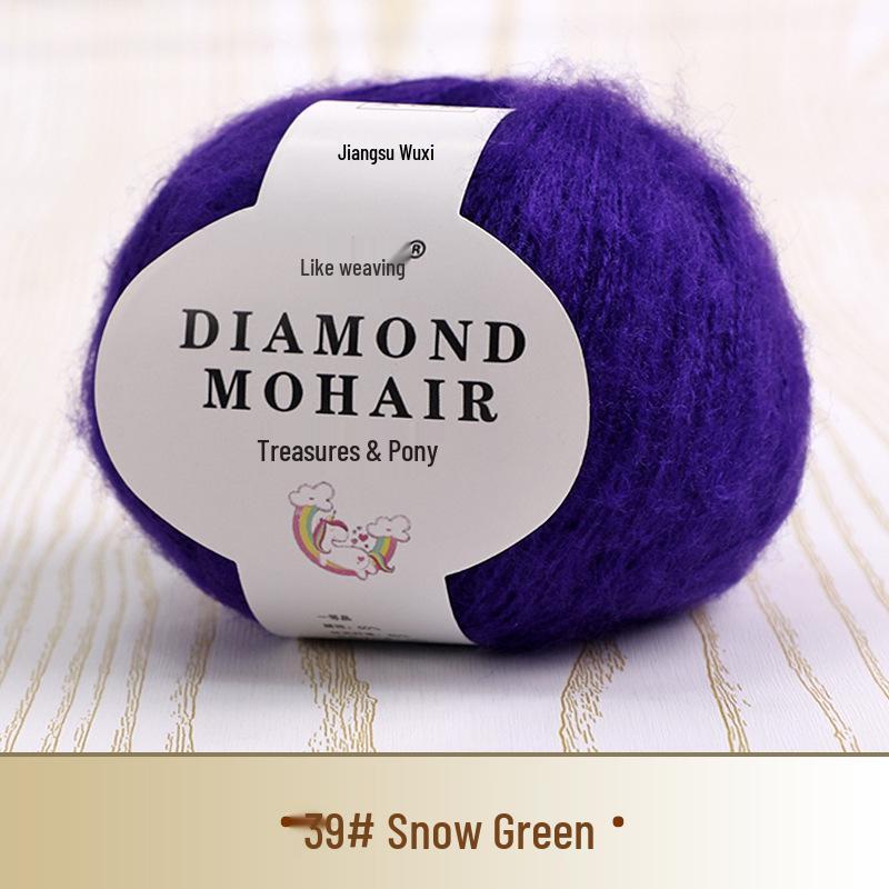 Young Mohair Sweater & Baby Scarf Shawl with Matching Fine Wool Hand-Woven Crochet Bag DIY Kit