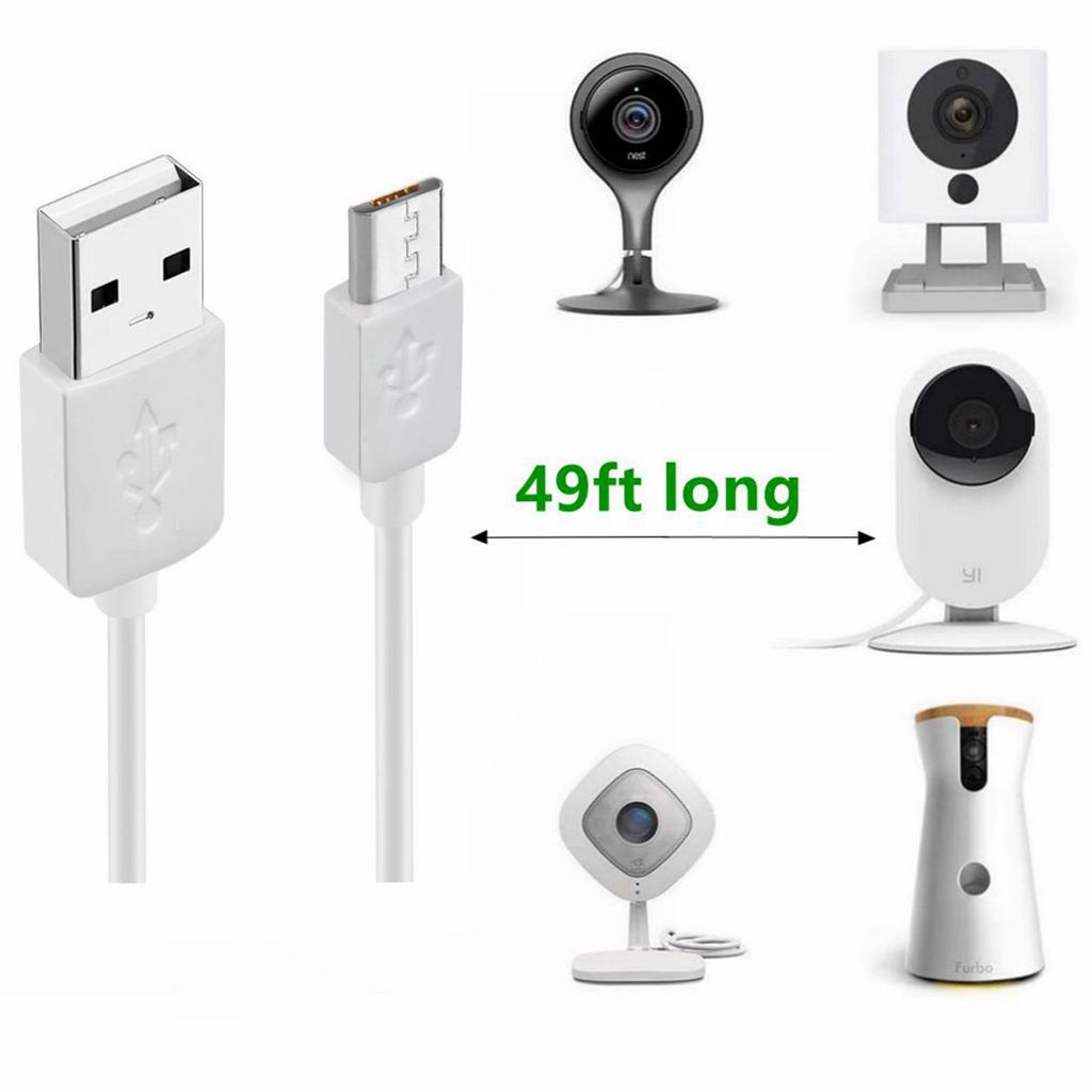 Strong USB to Micro USB Charging Cord for CCTV Camera Power Supply Cable Sturdy and Easy to Use Only for Charging