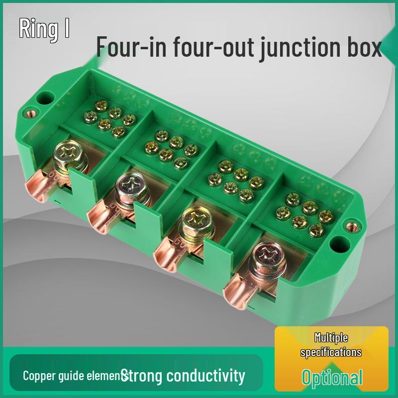 FJ6/JHD-4/16 High-Power Wire Connector: 4-in-16-Out Junction Box, 380V Three-Phase Power Splitter