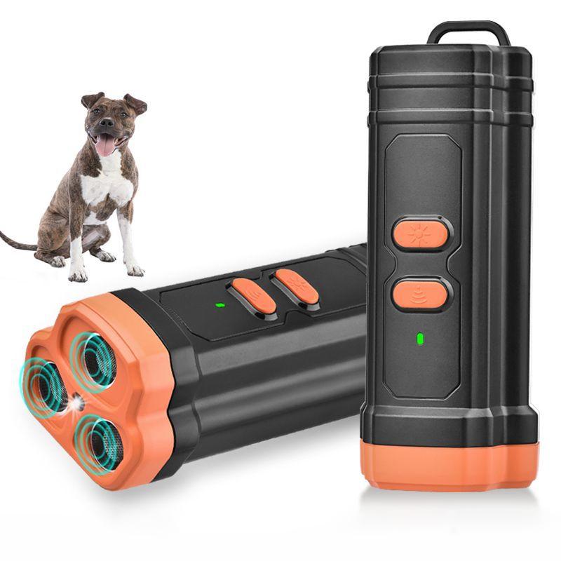 Dispozitiv Ultrasonic de Respingere a Câinilor de Companie, Deterent pentru Lătratul Câinilor cu Lanternă LED, Repelente Reîncărcabile pentru Dresajul Câinilor, Instrument Anti-Lătrat