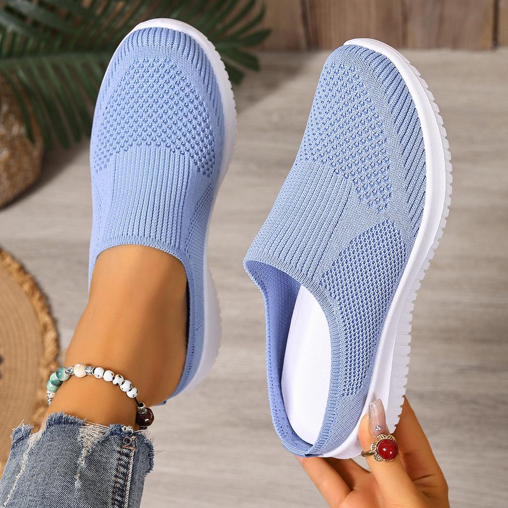 Shoes women's autumn new large size half slippers breathable fashion lightweight versatile women's shoes casual one-pedal mother shoes