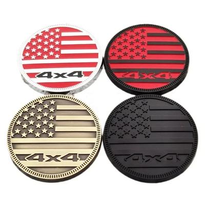 3D Metal 4X4 US Flag Side Fender Rear Trunk Badge Emblem Sticker For Wrangler Grand Cherokee Dodge Car Accessories