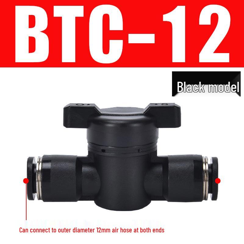 Pneumatic BUC-6-10 Hand Valve: 8mm Air Hose, 12mm Manual Straight Valve with Quick Connect Fitting