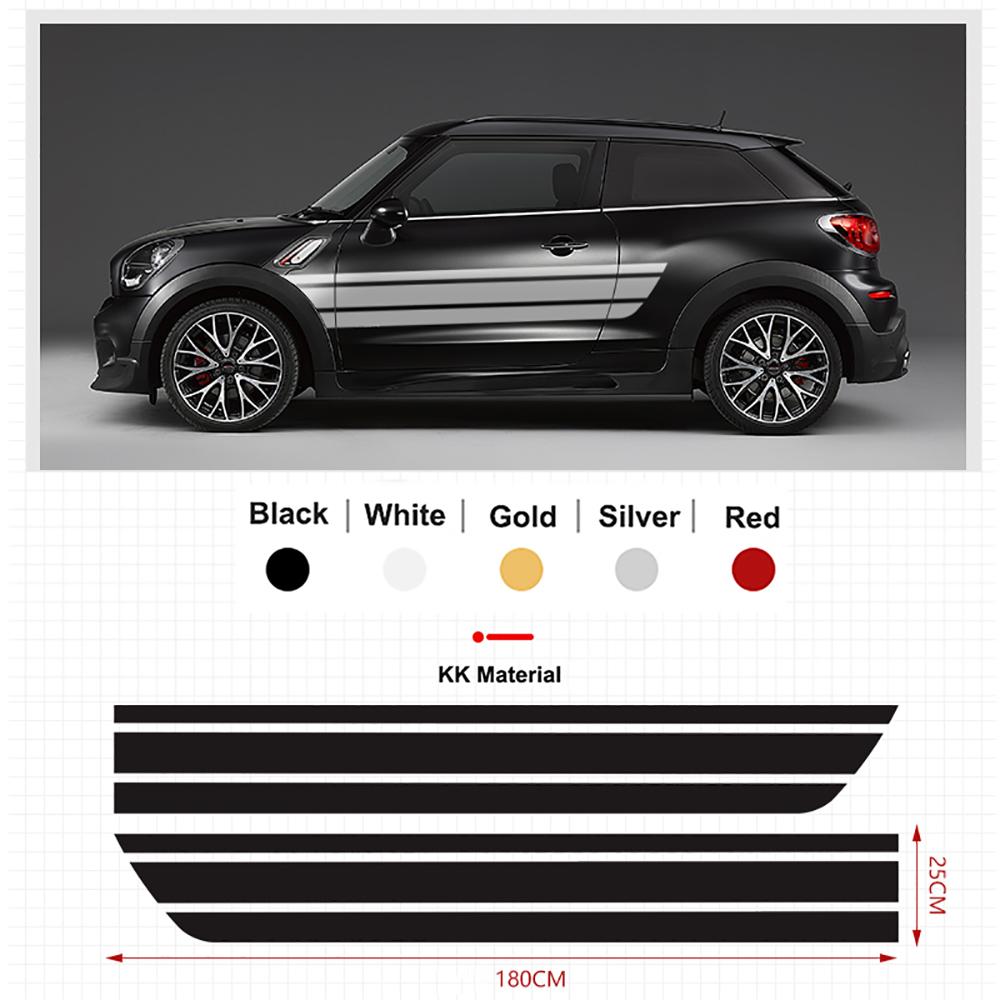2 Pezzi Adesivi Decorativi Body Skirt Vita Laterale Portiera Auto Per MINI Cooper Clubman F54 F55 F60 R55 R56 R60 Countryman Accessori