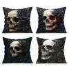 Halloween Skeleton Rose Cushion Pillowcase Printed Polyester 45X45Cm Throw Pillowcover Decorative Sofa Cushion Pillowslip Decor