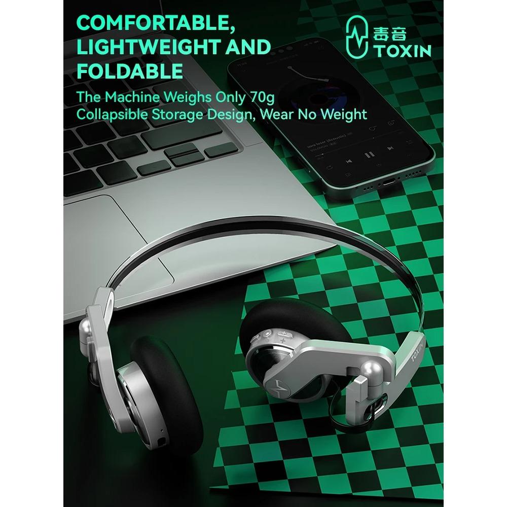 Retro Style Headset Wireless Bluetooth 5.4 Headphones Headphone HIFI Wireless Noise Reduction Foldable Portable Gamer Gift