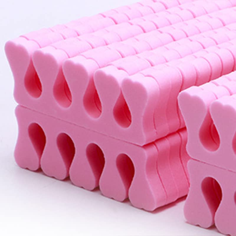 100PCS Sponge Toe Separator, Soft Toe Spreader Nail Art Finger Separator Divider Spacer Manicure Pedicure Tool for Nail Polish (Pink)