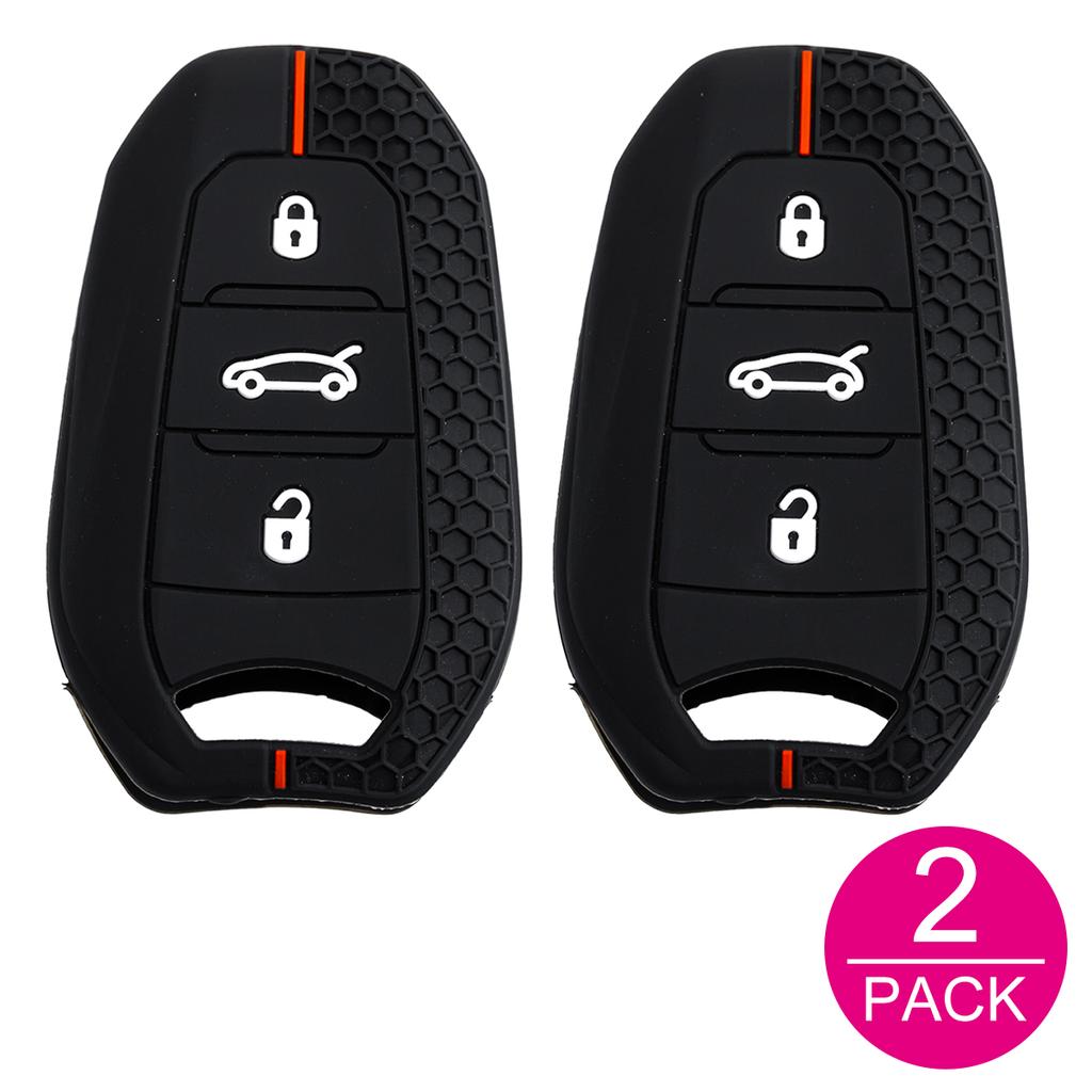 2X Silicone Car Key Fob Cover Case Holder Keychain For Peugeot 208 308 508 2008 3008 5008 Citroen C3 C5 Aircross C4 Picasso Ds 3