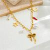 Stainless Steel Heart Flower Multi Pendant for Womnen Chain Jewelry Party Gift
