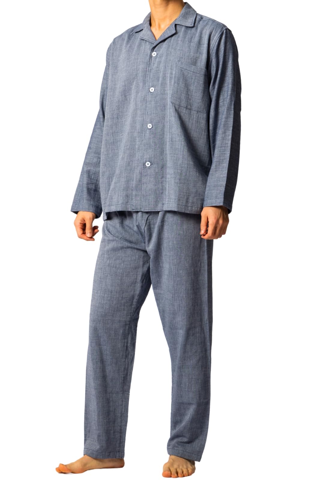 

Хлопковая пижама из марли, длинный верх и низ, легкая, идеально подходит для весны и изготовлена из хлопка, простая и CR40 Cenoterico однотонная, размер 100%, мужская