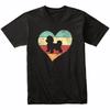 Retro Heart Bichon Frise Dog Breed Silhouette Dog Owner Love T-Shirt