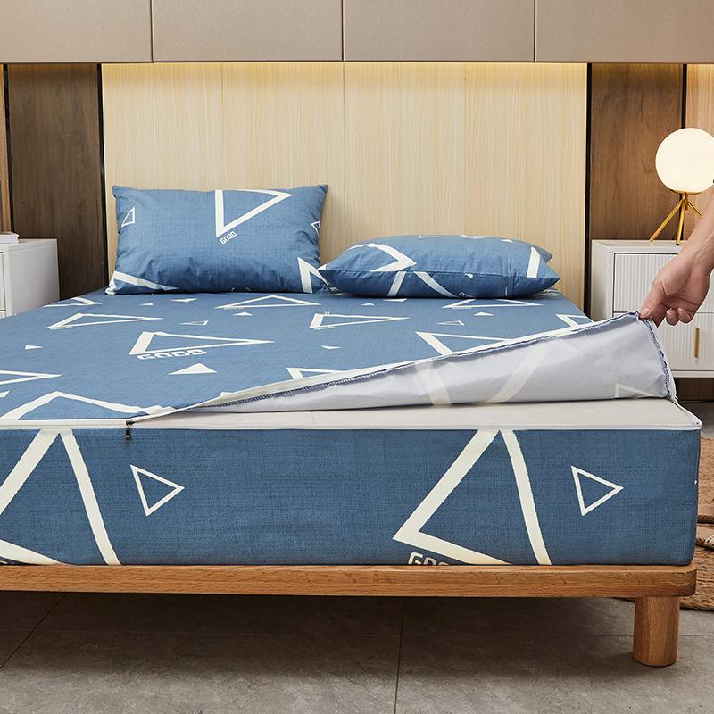 Capa de colchão impermeável Six-Sides All Inclusive com zíper, lençol com elástico antiácaro e à prova de poeira, colchas personalizadas