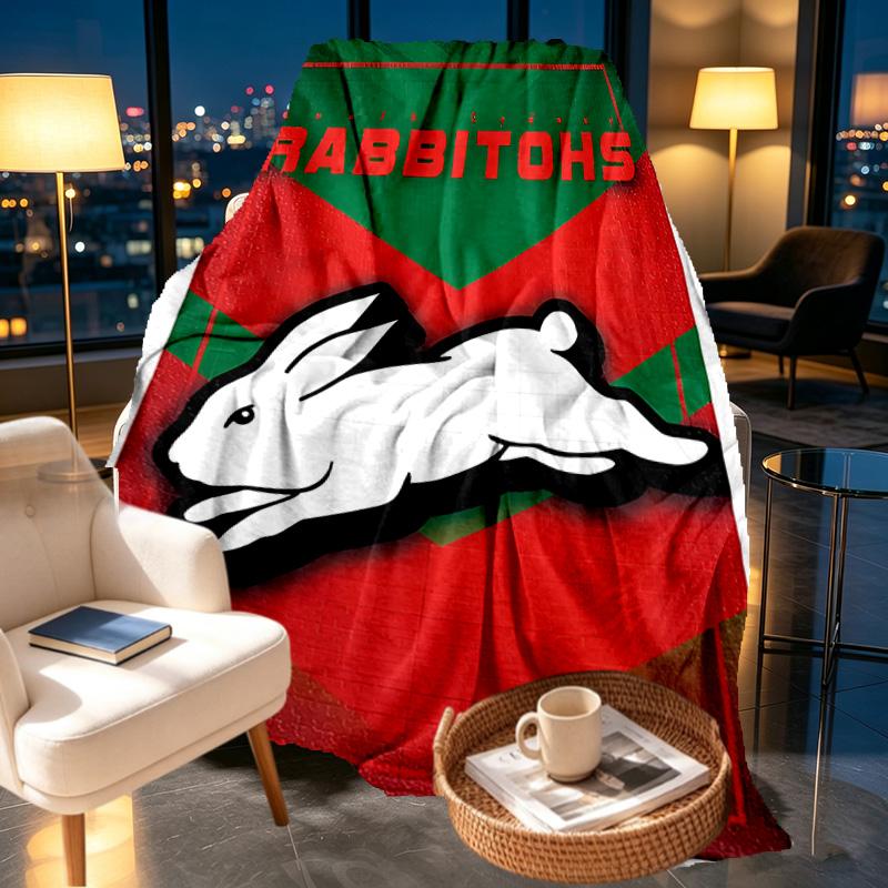South Sydney Rabbitohs Print Blanket - Soft & Comfortable, for Bedroom, Travel, Sofa, Home Decoration - Birthday Christmas Gift for Friend
