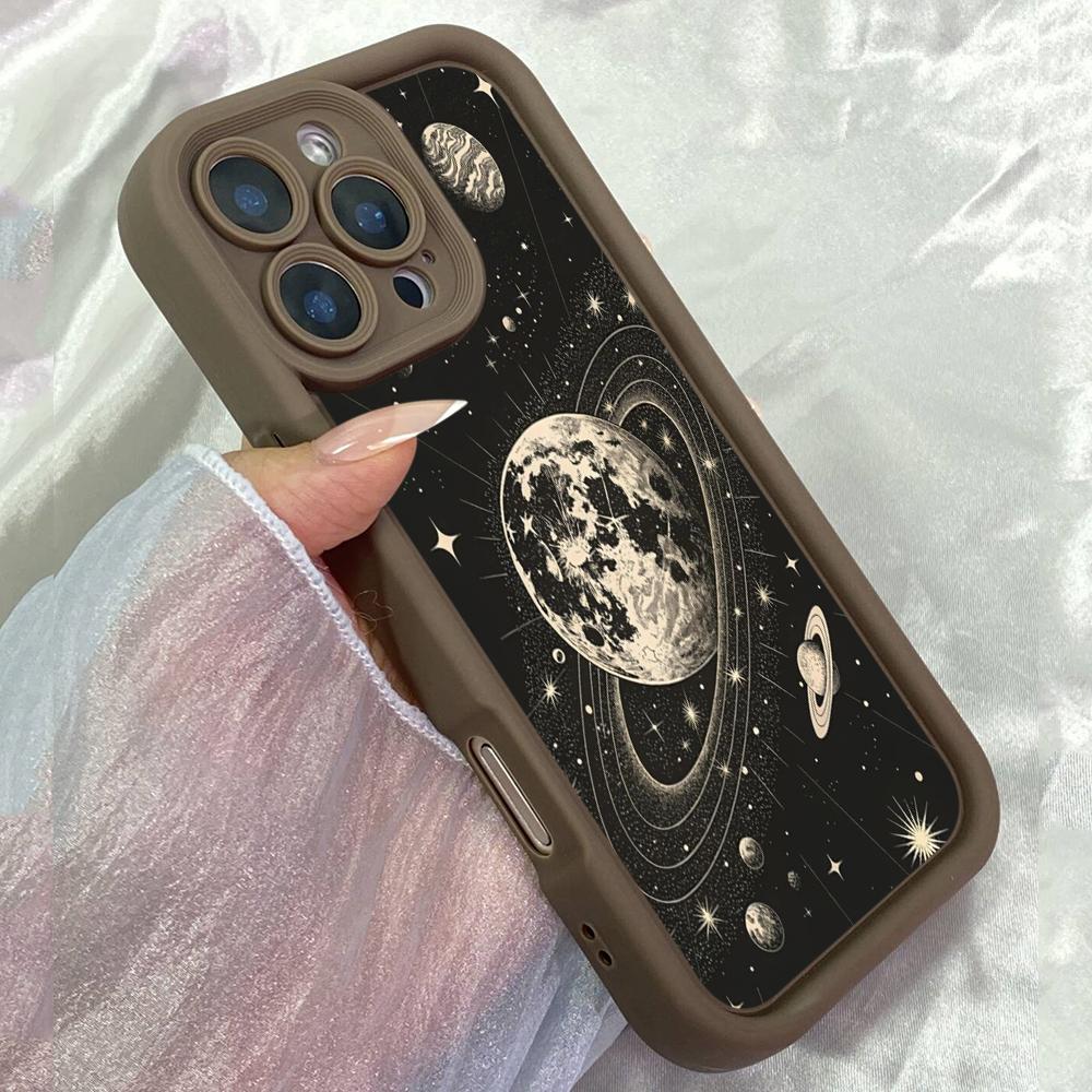 

JT540 The sunshine of moon for iPhone 17 16 15 14 13 12 Pro Max Samsung S26 S25 Ultra A17 A07 A56 A16 A15 A14 A13 Xiaomi 15T Redmi 15c 14C Soft Case Redmi 15C 4G/5G(171.6) коричневий