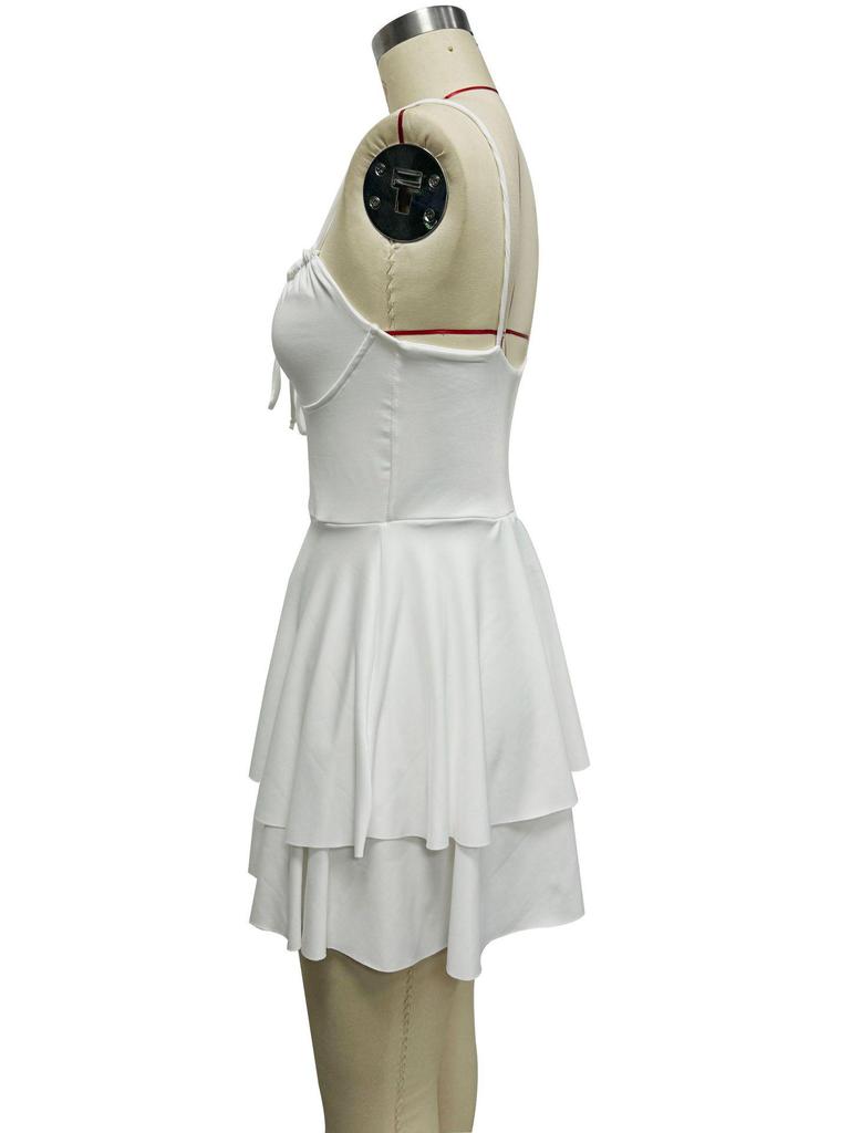 2026 European & American Sleeveless Sexy Slimming Spaghetti Strap Summer Dress for Women - Solid Color Beach Style