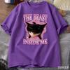 New The Beast Inside Me Cotton Tshirts Boys Girls Cute Silly Cat Funny Humor Short Sleeve Round Neck Aesthetic Clothes