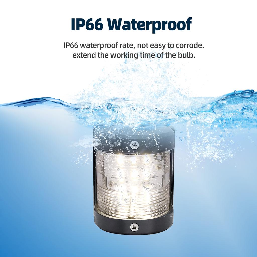 White Light 12V LED Marine Signal Navigation Light Waterproof Signal Light for Marine Boat Yacht Sailing Indicator  Lighting