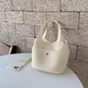 2025 Korean Ins New Vegetable Basket Bag Handbag Simple Fashion Soft Leather Texture Messenger Bucket Bag Women