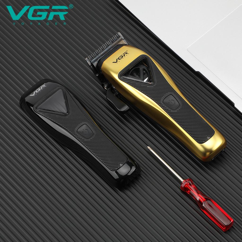 VGR Brushless Hair Trimmer Cordless Hair Cutting Machine Professional Clippers Vector Motor Haircut Barber 9000 RPM Trimmer for Men Shaver V-015