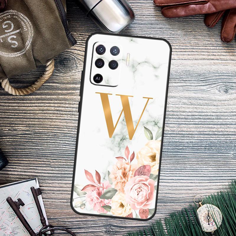 PERSONALISED floral name initial Case For OPPO A98 A78 A79 A16 A76 A96 A5 A9 A53 A17 A77 A15 A52 A72 A74 A94 A54S A57S Cover