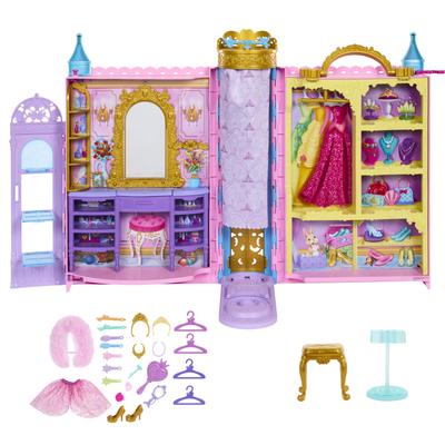 Mattel Disney Prinzessin Tokimeki Kleiderschrank Rapunzel Puppenhaus mit Zubehör Verkauft Alter HXC20 Ankleiden (Puppe separat), 3+, Rosa,