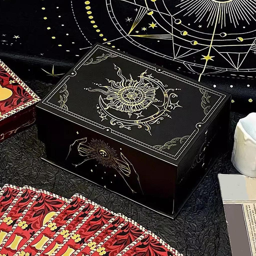 Magnetischer Deckel Tarotkartenbox, Tragbarer leichter Aufbewahrungs-Organizer für Orakel-/Spielkarten, Schmuck-Andenken, Heim-Dekoration