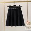 Autumn and Winter Women's Knitted Short Skirt with Elastic Belt Fashionable A-line Skirt Loose Short Skirt for Women