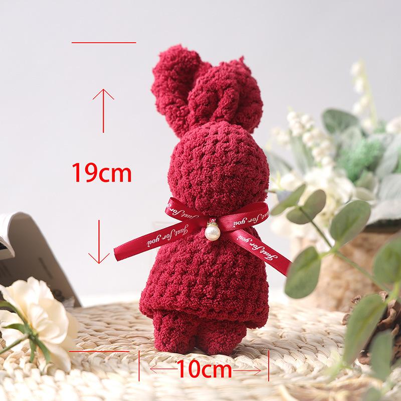 1pc Cartoon Cute Coral Velvet Bear Towel Square Towel Holiday Birthday Wedding Valentine's Day Souvenir Gift Household Washcloth