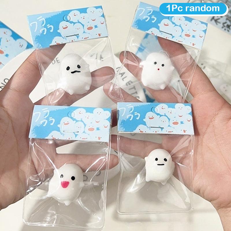 Squishy Toy 1/8Pcs Little Ghost Mochi Soft Rubber Toy Specter Pinching Slow Rebound Decompression Vent Toy Stress Release Gift