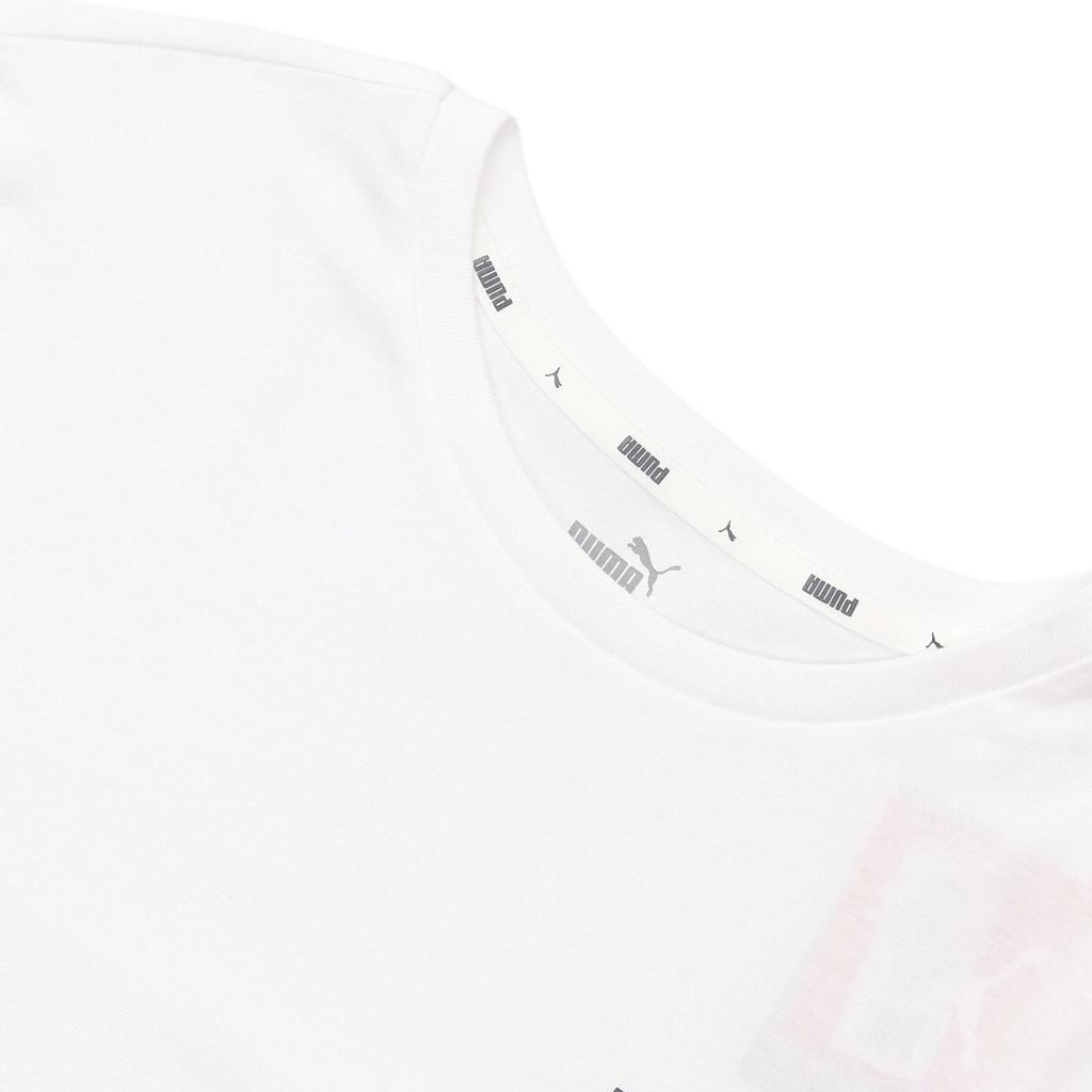 Puma Letter Print Crew Neck Straight Casual Short Sleeve T-Shirt Men Tops White 671260-02