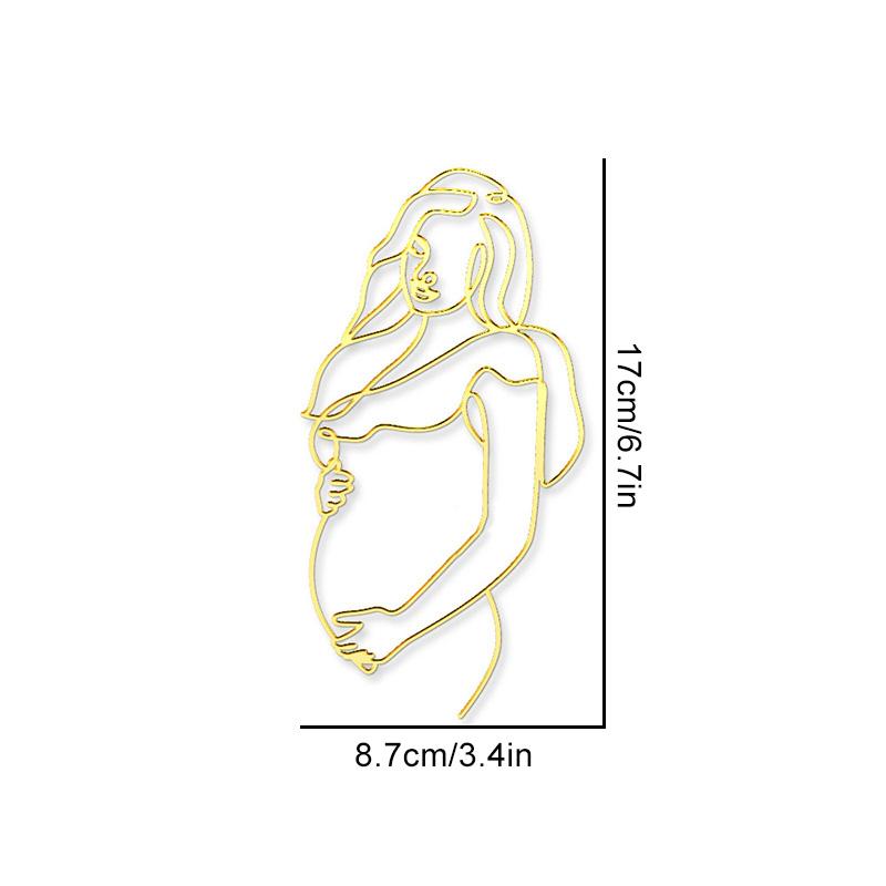 The Mummy To Be Cake Topper Happy Women's Day Expectant Mother Line Art Silhouette Cake Decoration Birthday Party Supplies